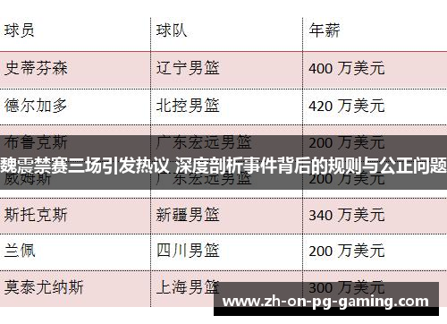 魏震禁赛三场引发热议 深度剖析事件背后的规则与公正问题
